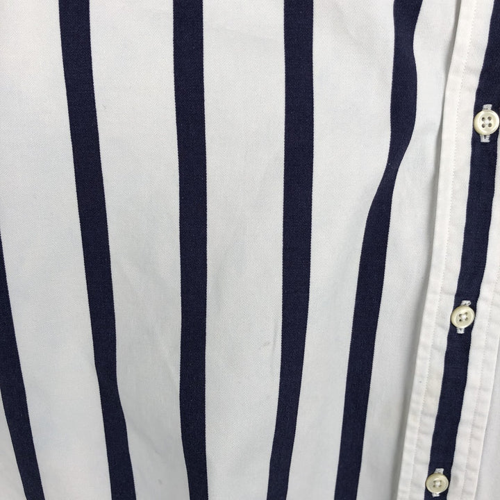 Ralph Lauren long sleeve button down striped shirt, men's size L cotton white type Vintage Second Hand
