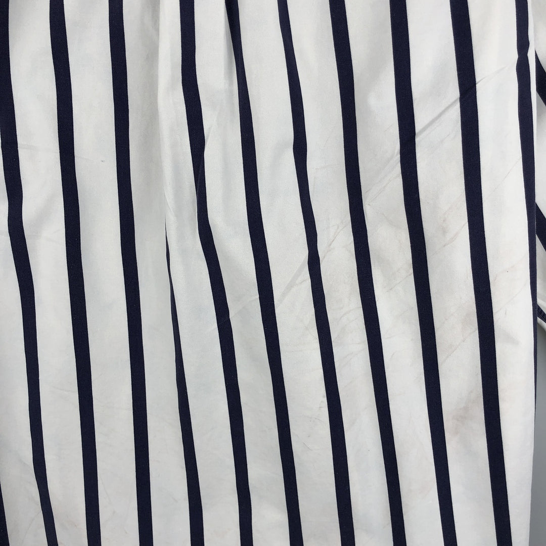 Ralph Lauren long sleeve button down striped shirt, men's size L cotton white type Vintage Second Hand