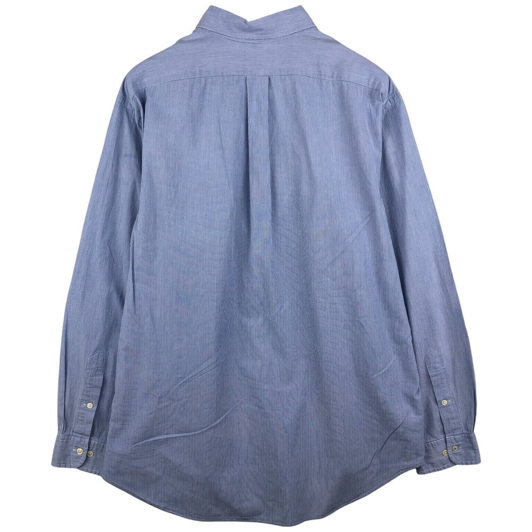 Ralph Lauren YARMOUTH Long Sleeve Button-Down Striped Shirt, Men's XL cotton Blue type light blue Vintage Second Hand