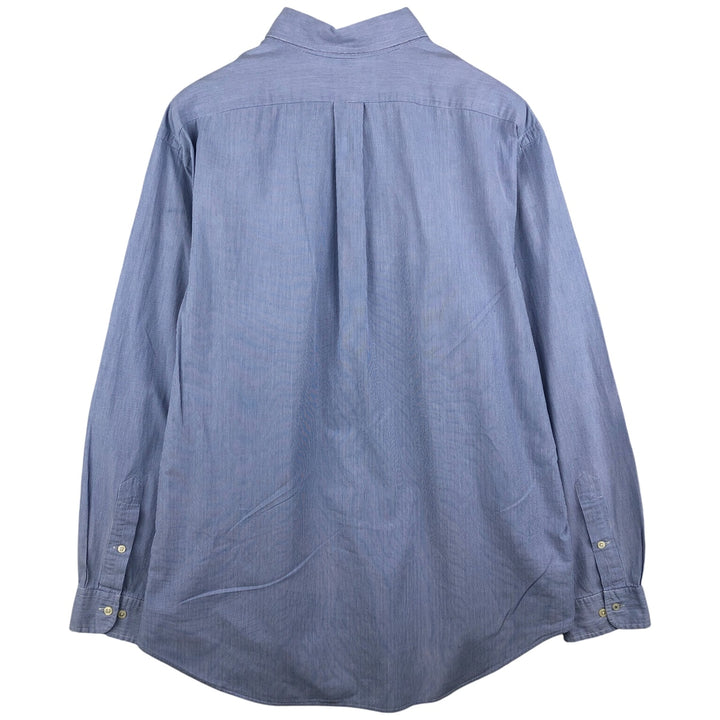 Ralph Lauren YARMOUTH Long Sleeve Button-Down Striped Shirt, Men's XL cotton Blue type light blue Vintage Second Hand
