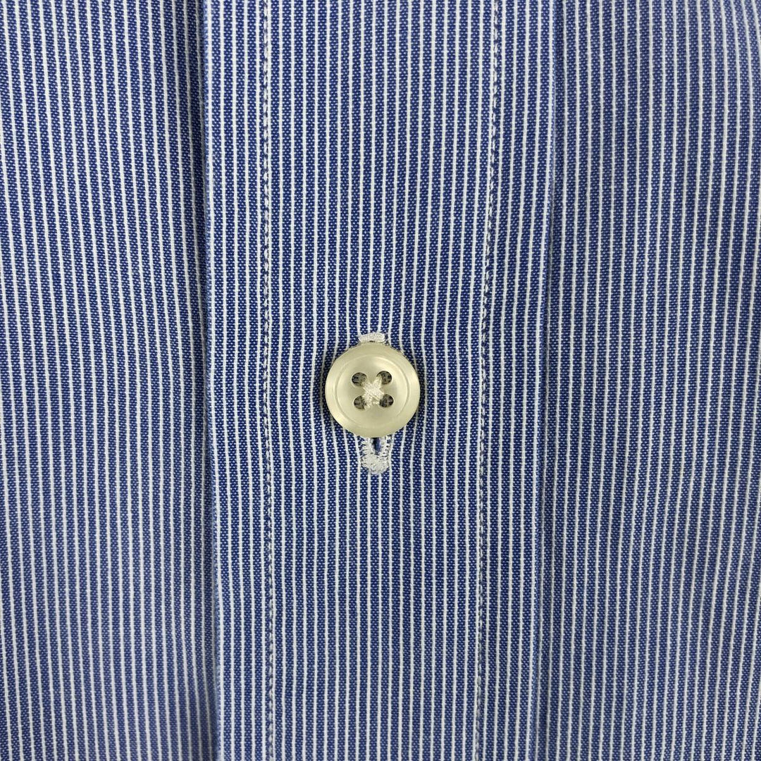 Ralph Lauren YARMOUTH Long Sleeve Button-Down Striped Shirt, Men's XL cotton Blue type light blue Vintage Second Hand