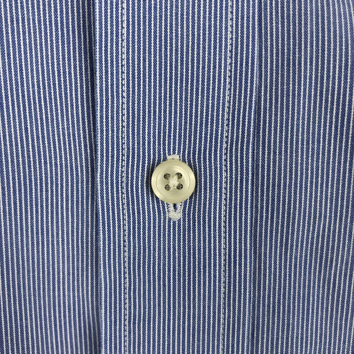 Ralph Lauren YARMOUTH Long Sleeve Button-Down Striped Shirt, Men's XL cotton Blue type light blue Vintage Second Hand