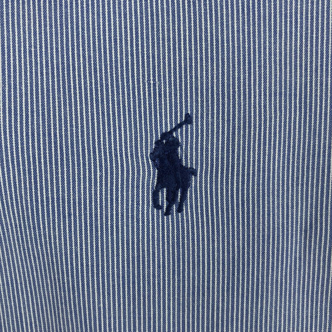 Ralph Lauren YARMOUTH Long Sleeve Button-Down Striped Shirt, Men's XL cotton Blue type light blue Vintage Second Hand