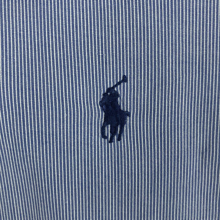 Ralph Lauren YARMOUTH Long Sleeve Button-Down Striped Shirt, Men's XL cotton Blue type light blue Vintage Second Hand
