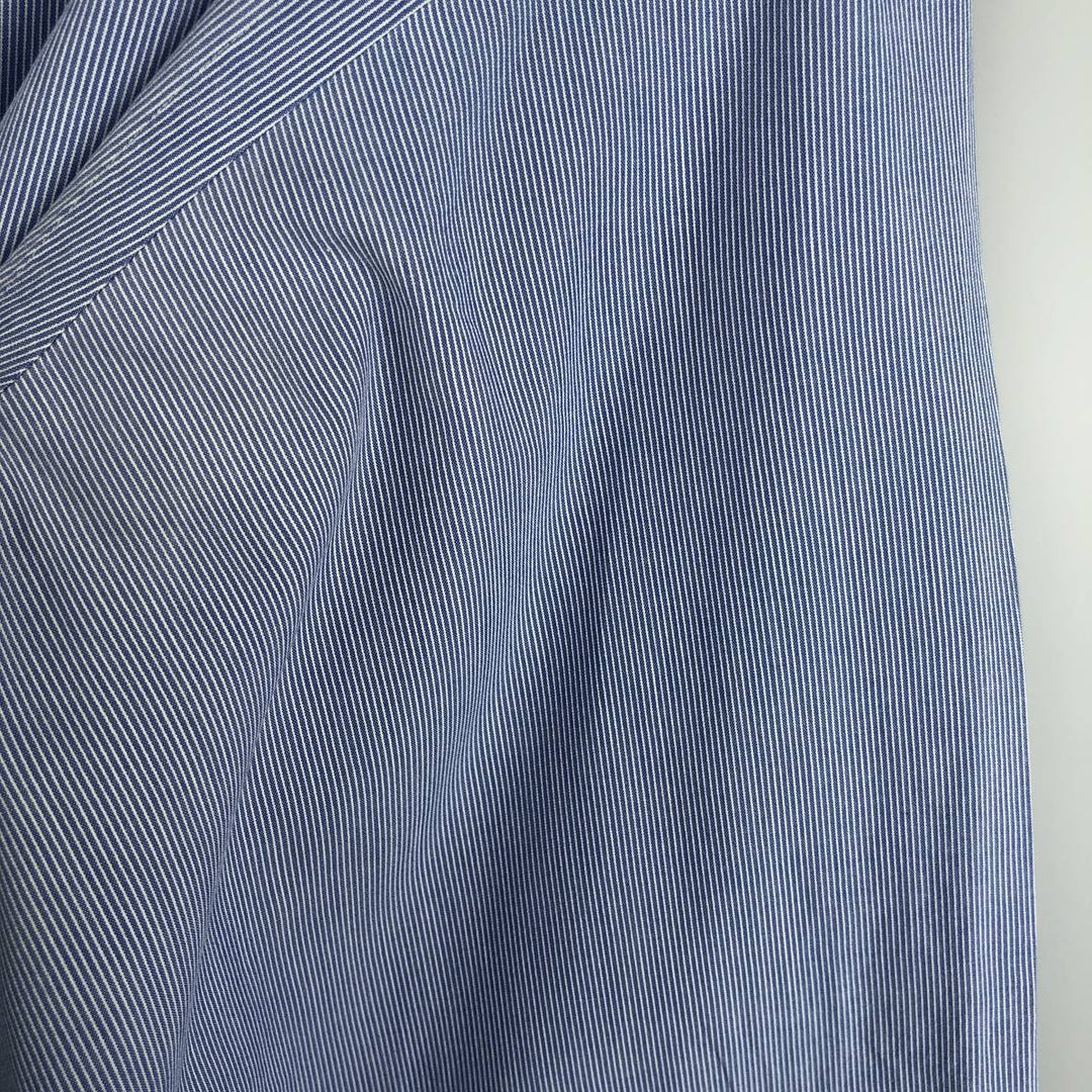 Ralph Lauren YARMOUTH Long Sleeve Button-Down Striped Shirt, Men's XL cotton Blue type light blue Vintage Second Hand