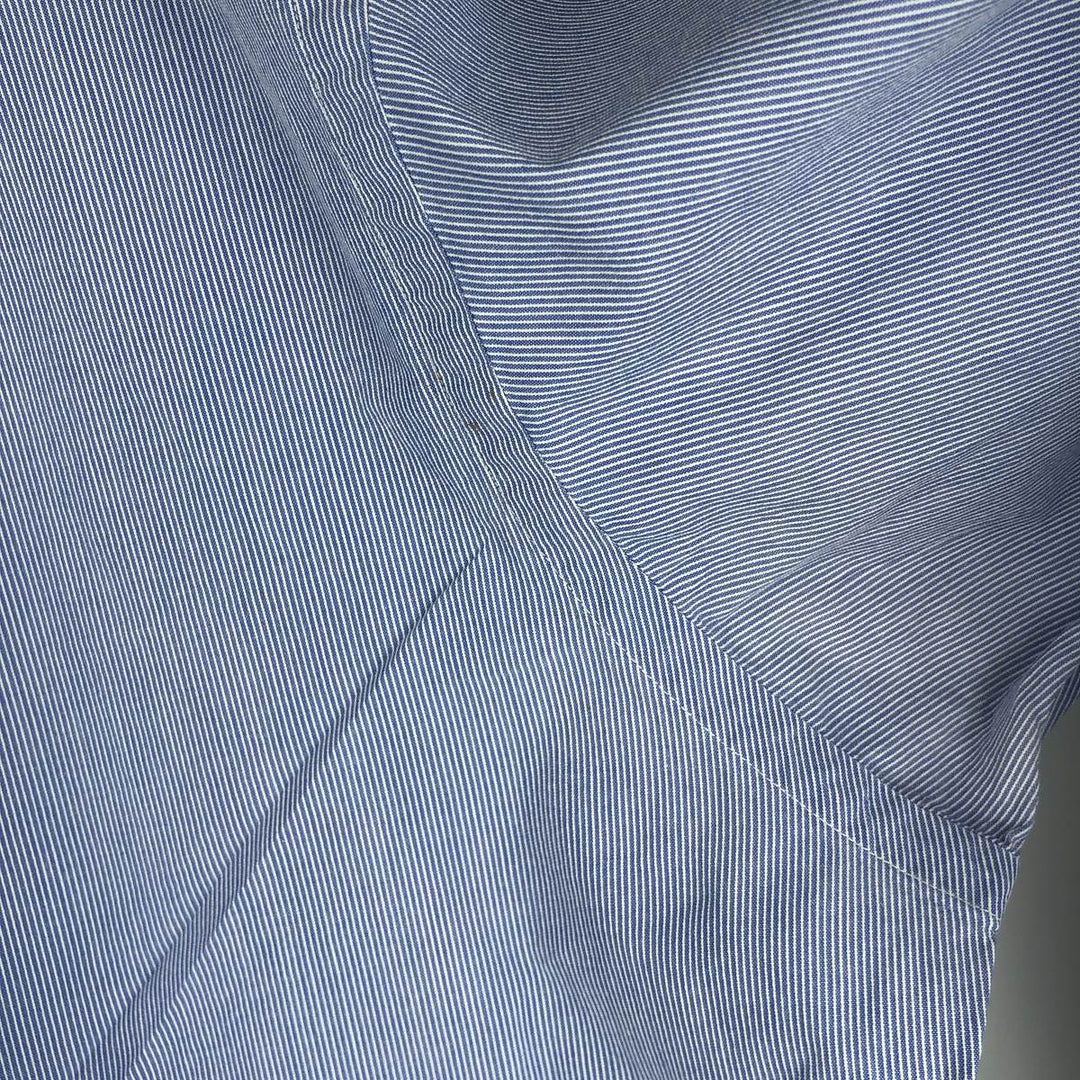 Ralph Lauren YARMOUTH Long Sleeve Button-Down Striped Shirt, Men's XL cotton Blue type light blue Vintage Second Hand