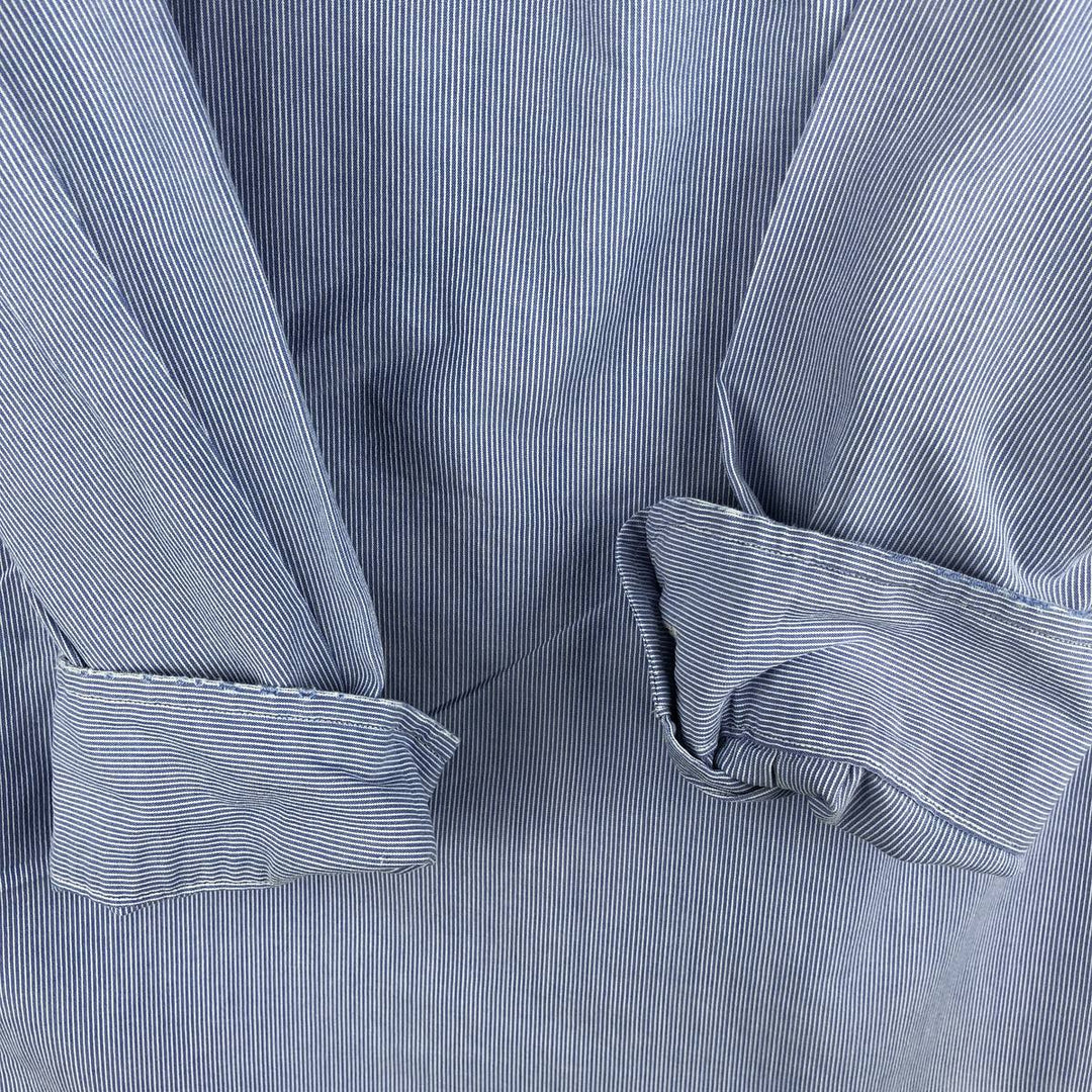 Ralph Lauren YARMOUTH Long Sleeve Button-Down Striped Shirt, Men's XL cotton Blue type light blue Vintage Second Hand