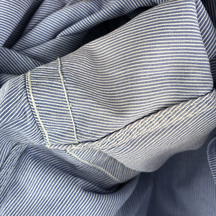 Ralph Lauren YARMOUTH Long Sleeve Button-Down Striped Shirt, Men's XL cotton Blue type light blue Vintage Second Hand