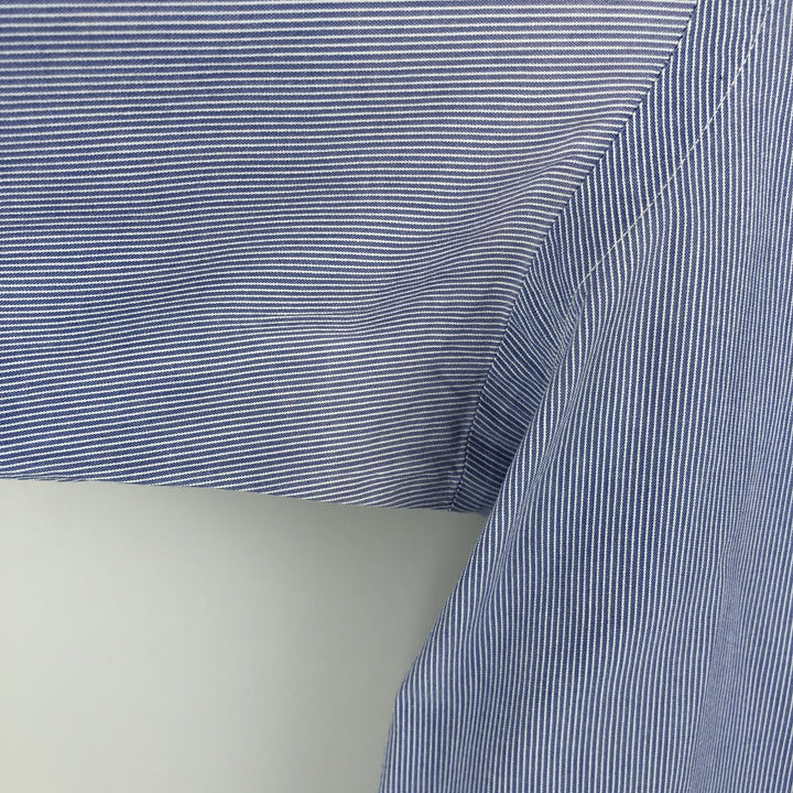 Ralph Lauren YARMOUTH Long Sleeve Button-Down Striped Shirt, Men's XL cotton Blue type light blue Vintage Second Hand