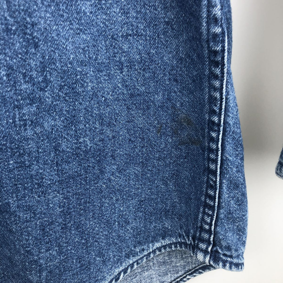 Ralph Lauren CHAPS Long Sleeve Button Down Denim Shirt Men's L Size cotton blue type Vintage Second Hand