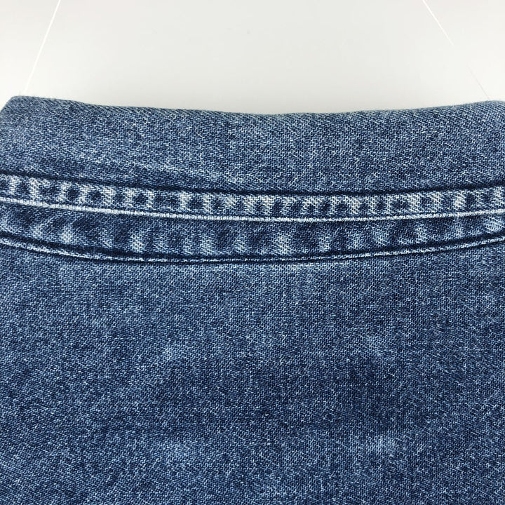 Ralph Lauren CHAPS Long Sleeve Button Down Denim Shirt Men's L Size cotton blue type Vintage Second Hand