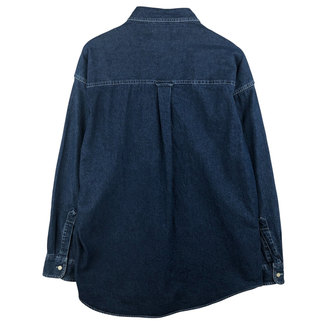 Ralph Lauren CHAPS Long Sleeve Button Down Denim Shirt Men's L Size cotton blue type Vintage Second Hand