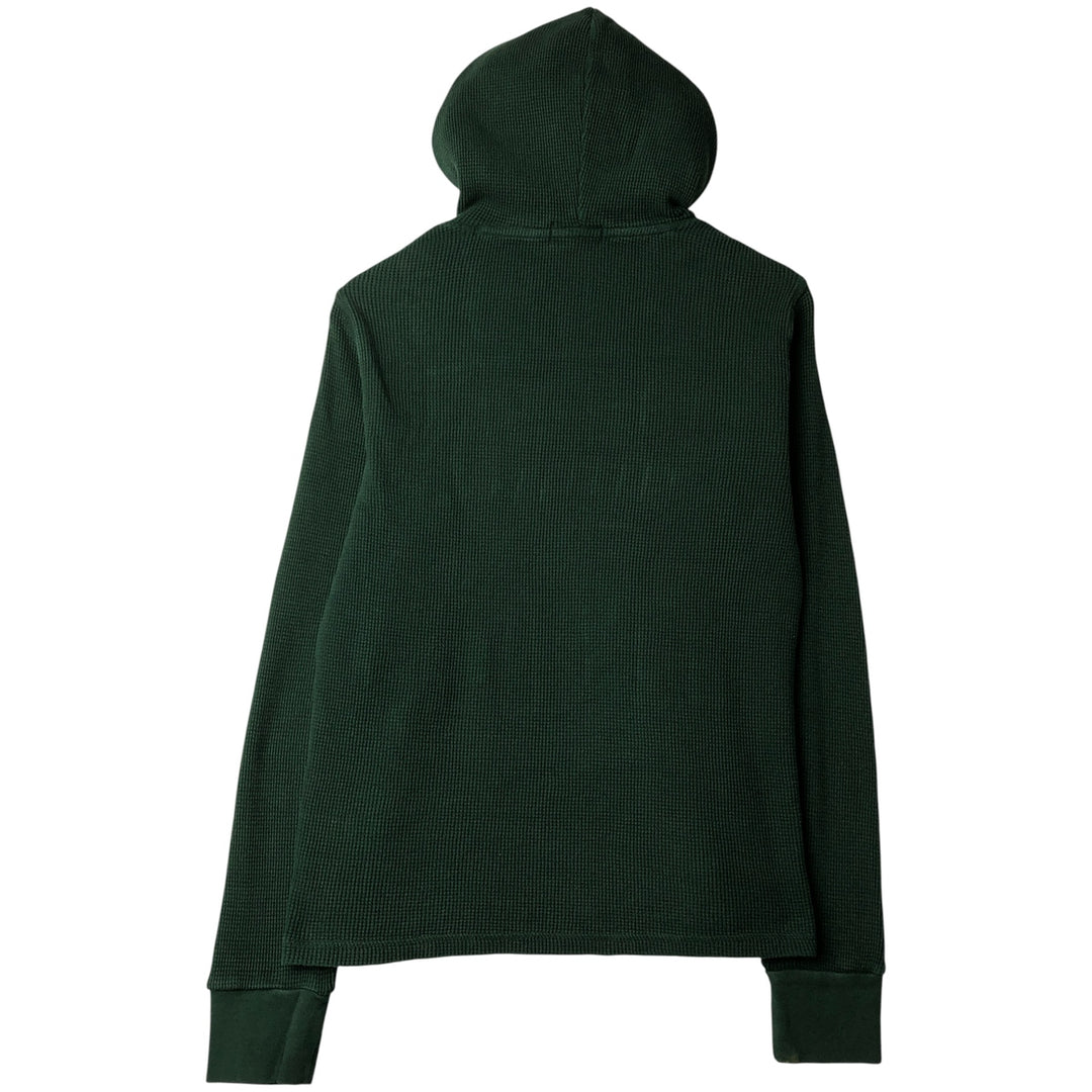 Ralph Lauren POLO RALPH LAUREN Hooded Thermal Long T-Shirt Waffle Men's M cotton Green type dark green Vintage Second Hand