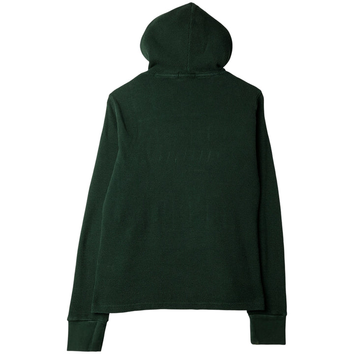 Ralph Lauren POLO RALPH LAUREN Hooded Thermal Long T-Shirt Waffle Men's M cotton Green type dark green Vintage Second Hand