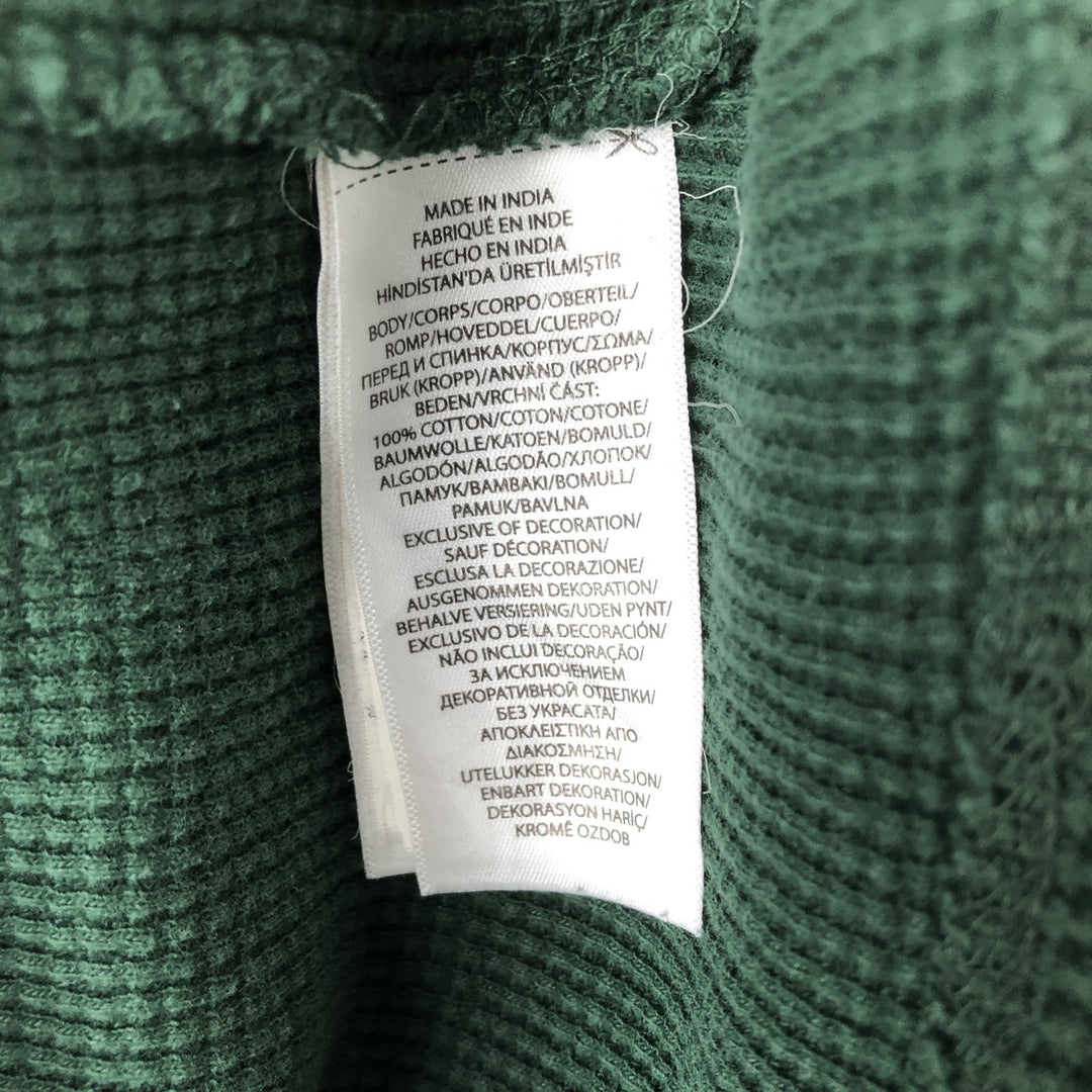 Ralph Lauren POLO RALPH LAUREN Hooded Thermal Long T-Shirt Waffle Men's M cotton Green type dark green Vintage Second Hand