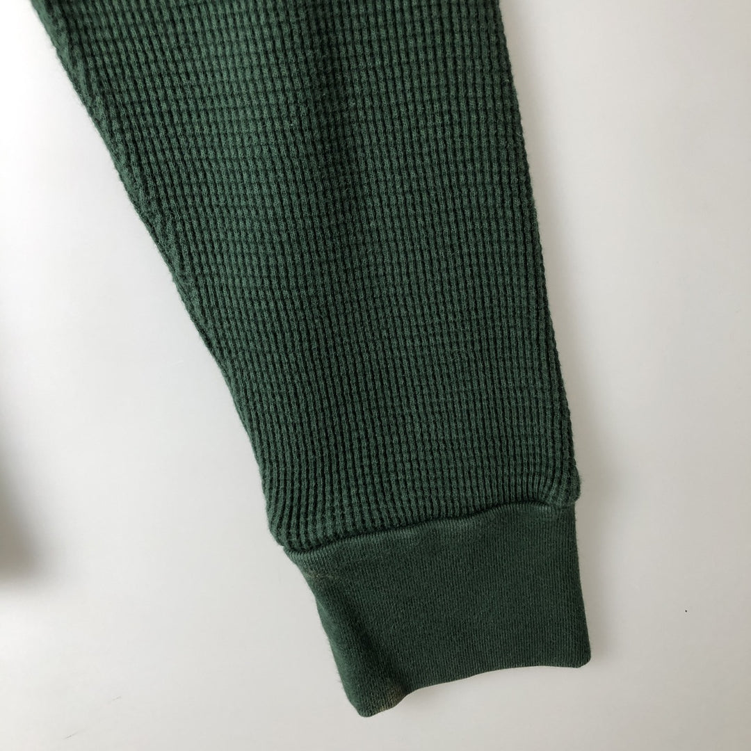 Ralph Lauren POLO RALPH LAUREN Hooded Thermal Long T-Shirt Waffle Men's M cotton Green type dark green Vintage Second Hand