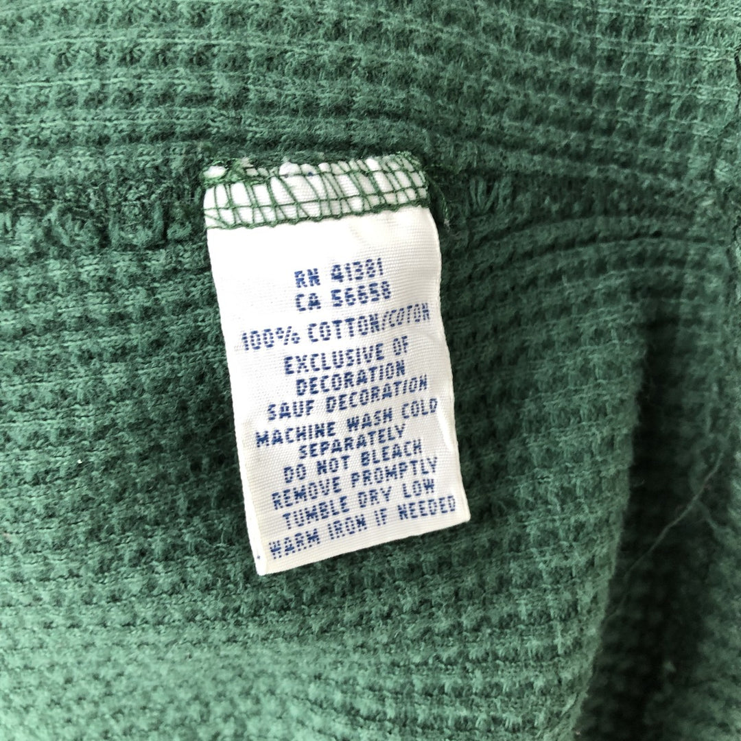 Ralph Lauren POLO RALPH LAUREN Hooded Thermal Long T-shirt Waffle Men's L size cotton Green type dark green Vintage Second Hand