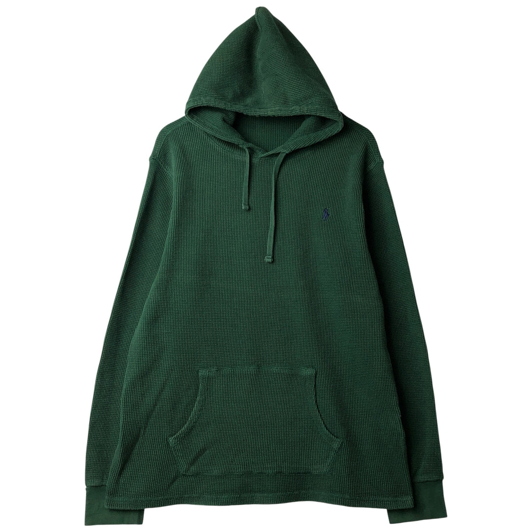 Ralph Lauren POLO RALPH LAUREN Hooded Thermal T-Shirt, Waffle, Men's XL cotton Green type dark green Vintage Second Hand