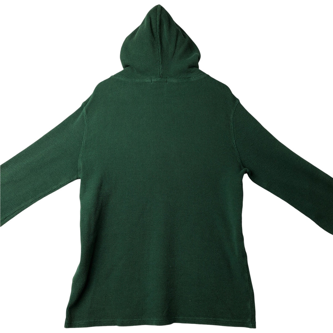Ralph Lauren POLO RALPH LAUREN Hooded Thermal T-Shirt, Waffle, Men's XL cotton Green type dark green Vintage Second Hand