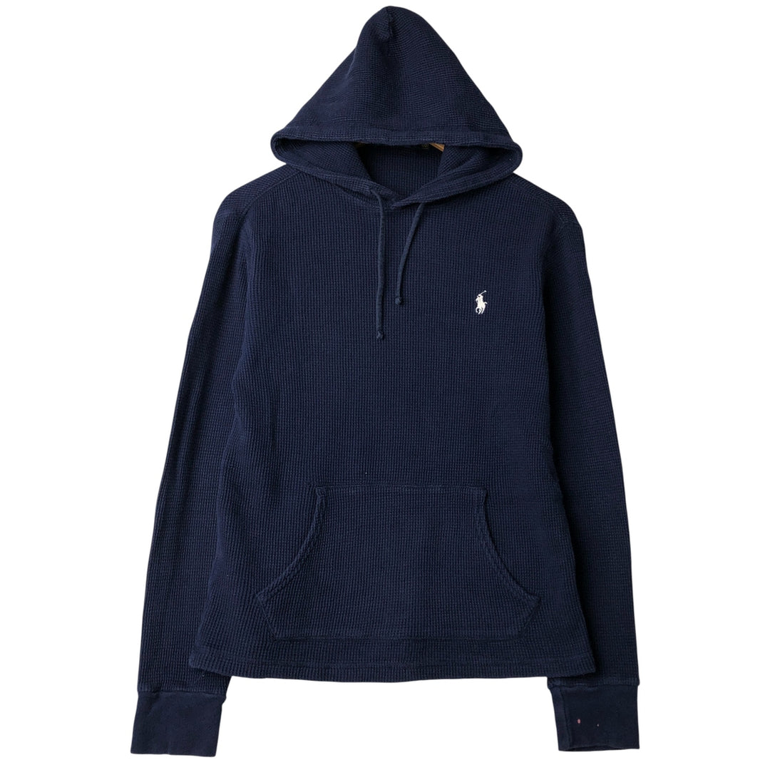 Ralph Lauren POLO RALPH LAUREN Hooded Thermal T-Shirt, Waffle, Men's Size Small unclear navy blue type Vintage Second Hand