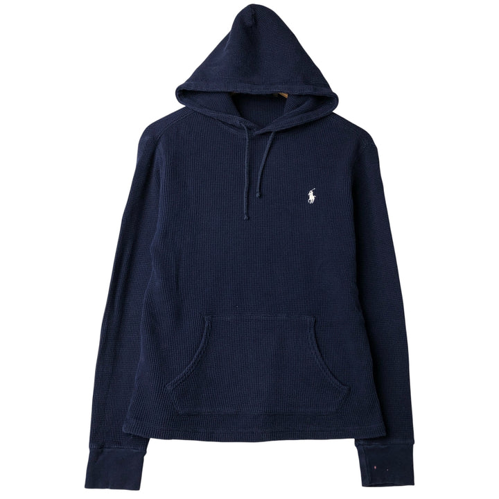 Ralph Lauren POLO RALPH LAUREN Hooded Thermal T-Shirt, Waffle, Men's Size Small unclear navy blue type Vintage Second Hand