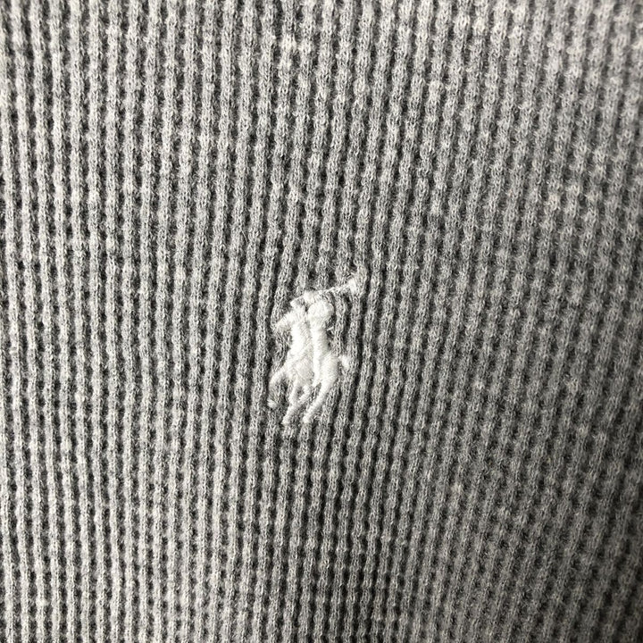 Ralph Lauren POLO RALPH LAUREN Hooded Thermal Long T-shirt Waffle Men's L size cotton gray type Vintage Second Hand