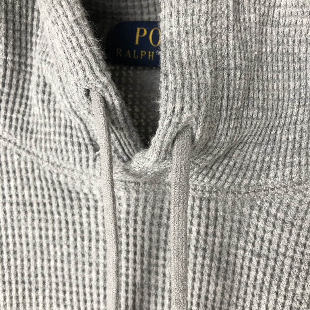 Ralph Lauren POLO RALPH LAUREN Hooded Thermal Long T-shirt Waffle Men's L size cotton gray type Vintage Second Hand
