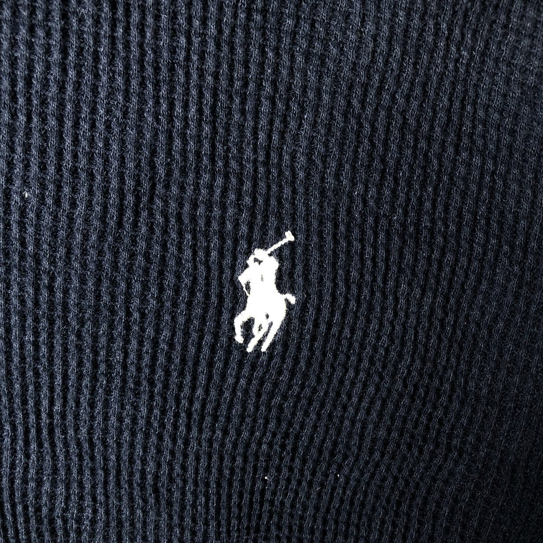 Ralph Lauren POLO RALPH LAUREN Hooded Thermal Long T-shirt Waffle Men's L size unclear navy blue type Vintage Second Hand