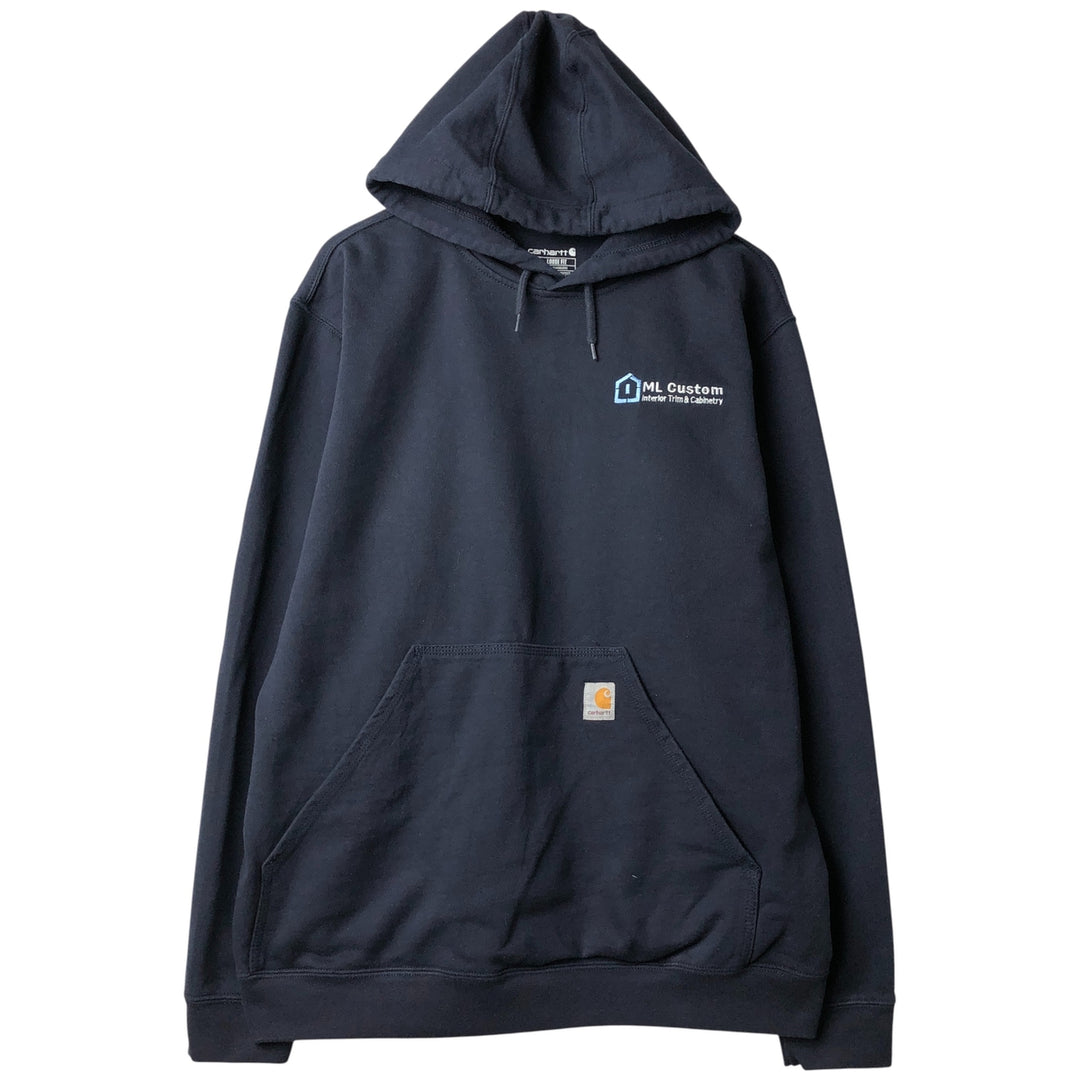Carhartt Loose Fit ML Custom Advertising Pullover Hoodie, Men's Size L cotton Navy blue Vintage Second Hand
