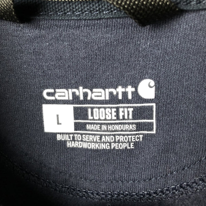 Carhartt Loose Fit ML Custom Advertising Pullover Hoodie, Men's Size L cotton Navy blue Vintage Second Hand