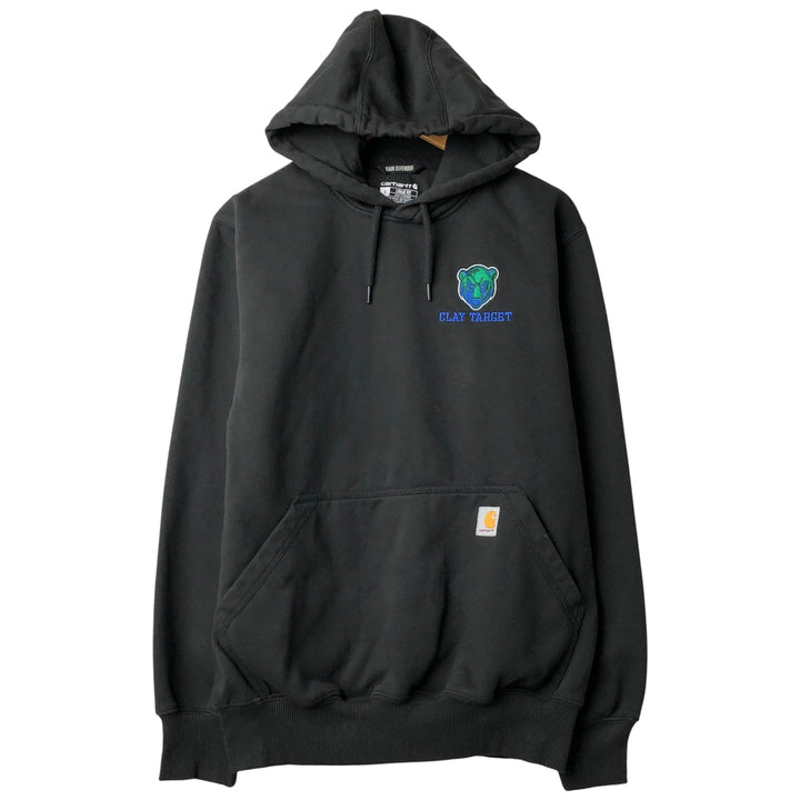 Carhartt Loose Fit College Character Sweatshirt Pullover Hoodie, Men's Size Small cotton black type Vintage Second Hand