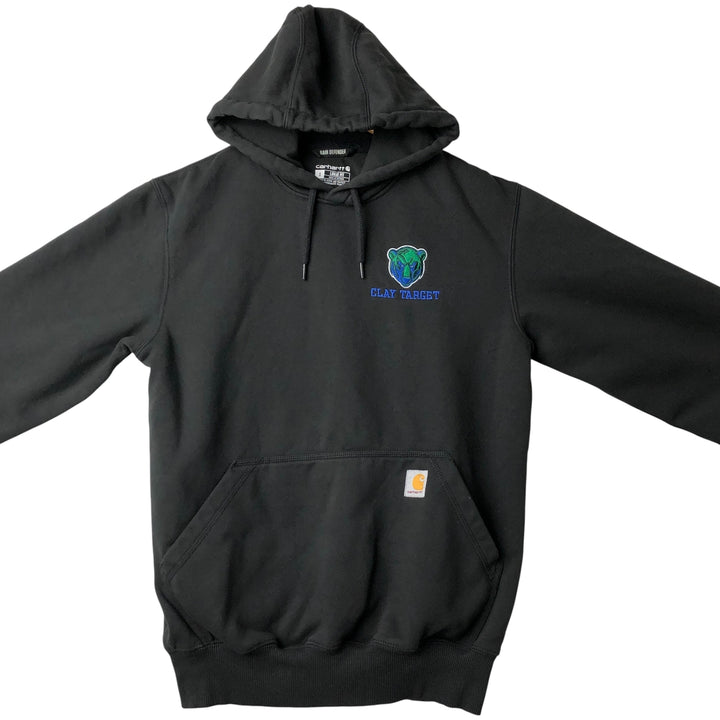 Carhartt Loose Fit College Character Sweatshirt Pullover Hoodie, Men's Size Small cotton black type Vintage Second Hand