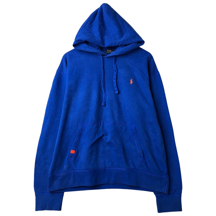 Ralph Lauren POLO RALPH LAUREN PERFORMANCE sweatshirt pullover hoodie, men's size XL cotton blue type Vintage Second Hand