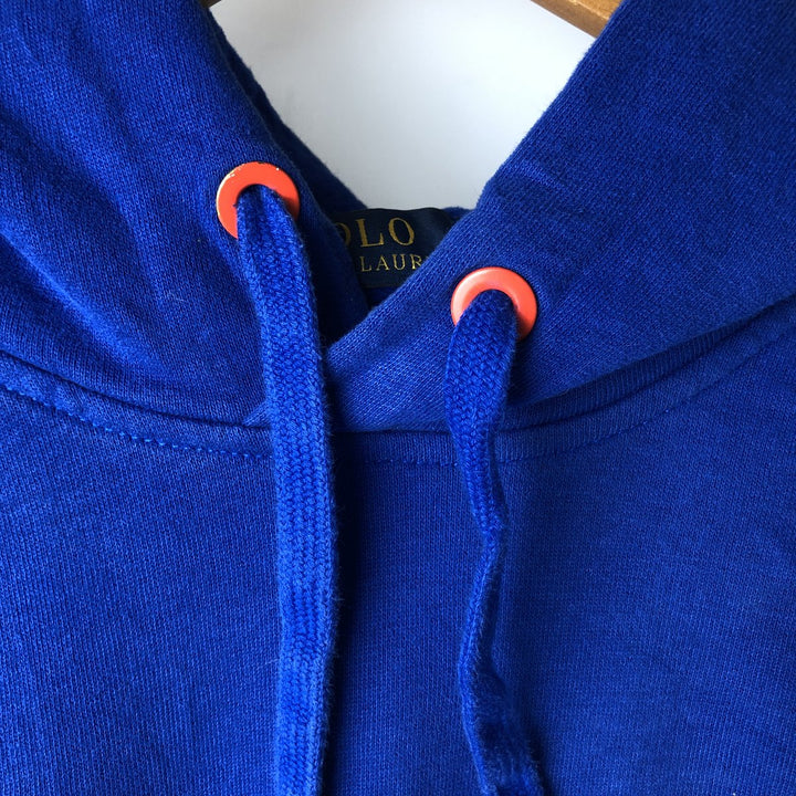 Ralph Lauren POLO RALPH LAUREN PERFORMANCE sweatshirt pullover hoodie, men's size XL cotton blue type Vintage Second Hand