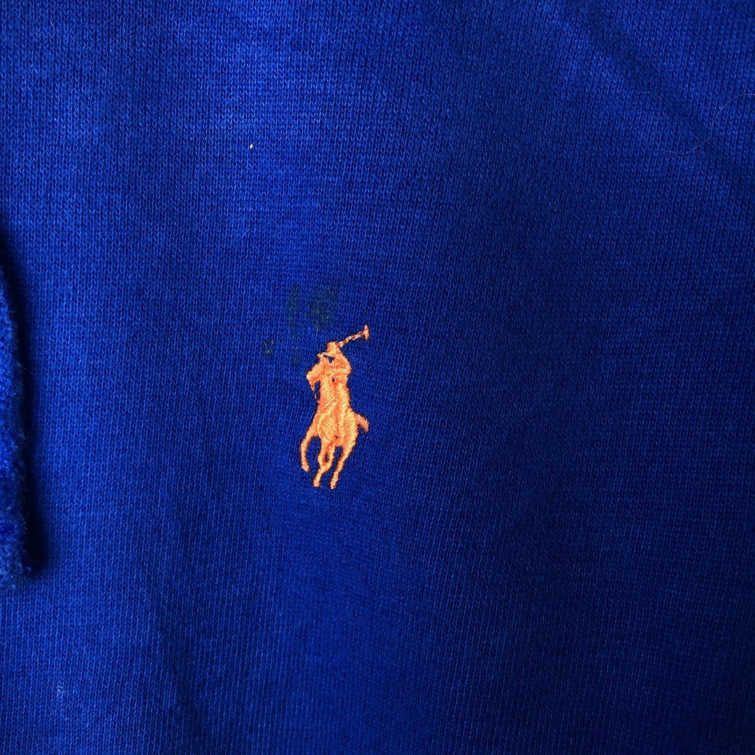 Ralph Lauren POLO RALPH LAUREN PERFORMANCE sweatshirt pullover hoodie, men's size XL cotton blue type Vintage Second Hand