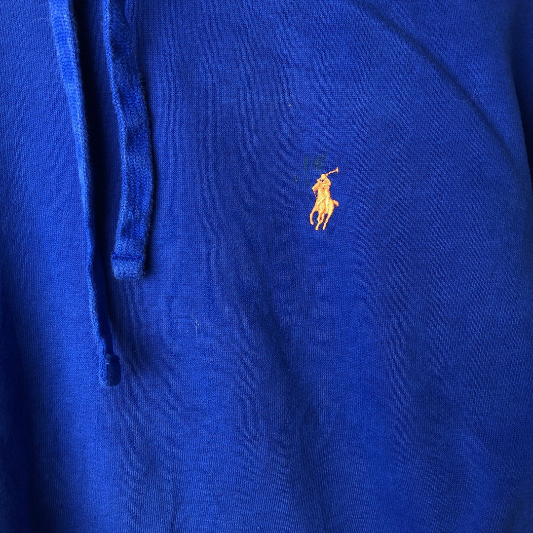 Ralph Lauren POLO RALPH LAUREN PERFORMANCE sweatshirt pullover hoodie, men's size XL cotton blue type Vintage Second Hand