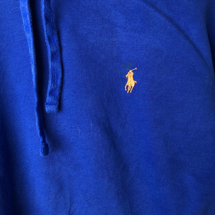 Ralph Lauren POLO RALPH LAUREN PERFORMANCE sweatshirt pullover hoodie, men's size XL cotton blue type Vintage Second Hand