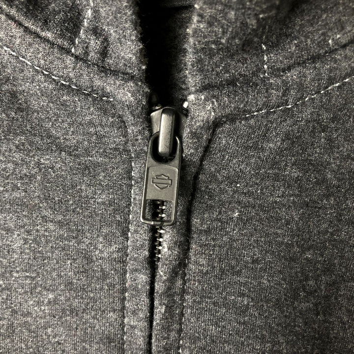 Harley-Davidson Men's Full-Zip Hoodie (XL) cotton gray type Vintage Second Hand
