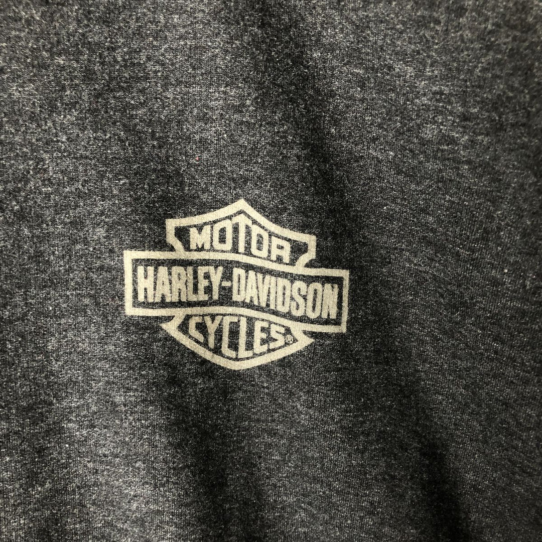 Harley-Davidson Men's Full-Zip Hoodie (XL) cotton gray type Vintage Second Hand