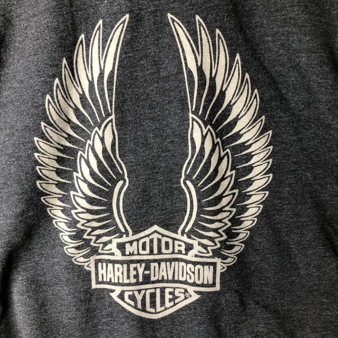 Harley-Davidson Men's Full-Zip Hoodie (XL) cotton gray type Vintage Second Hand