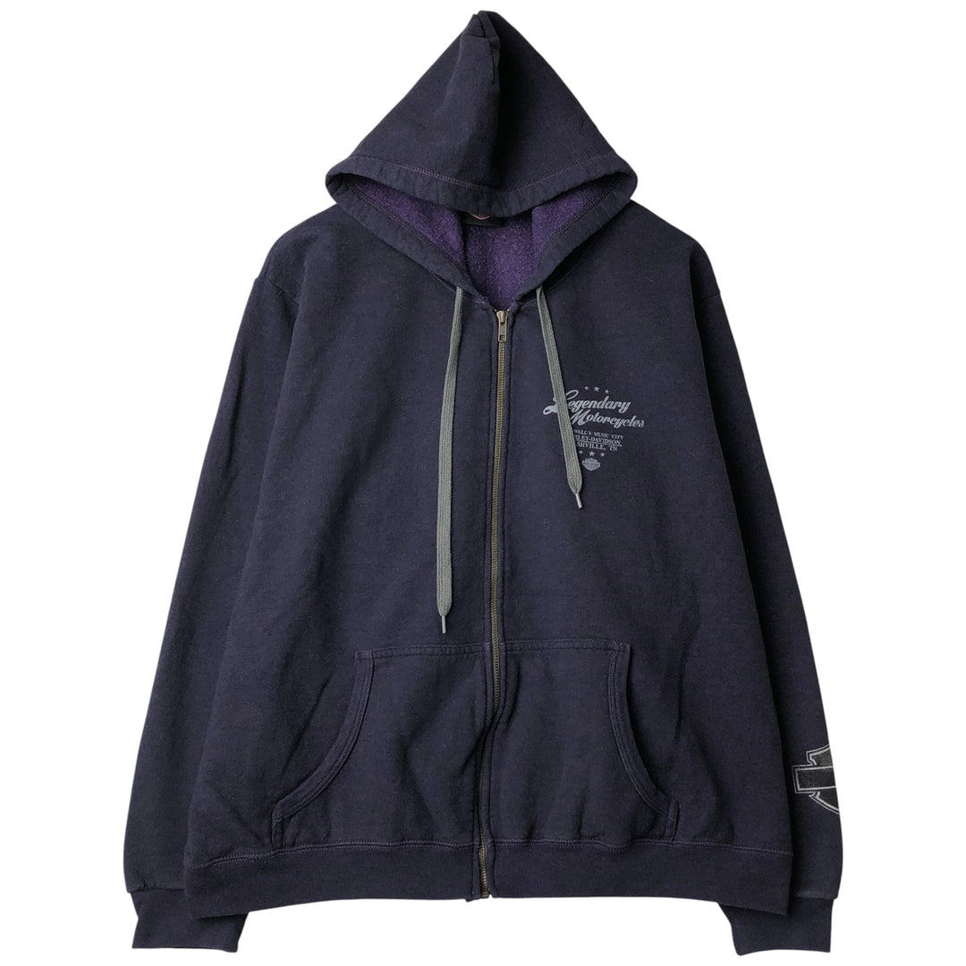 2000'S Harley-Davidson Full-Zip Hoodie, Men's XXL cotton navy blue type Vintage Second Hand