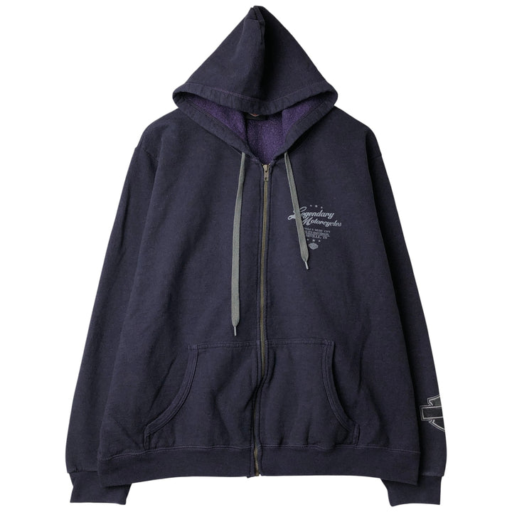 2000'S Harley-Davidson Full-Zip Hoodie, Men's XXL cotton navy blue type Vintage Second Hand