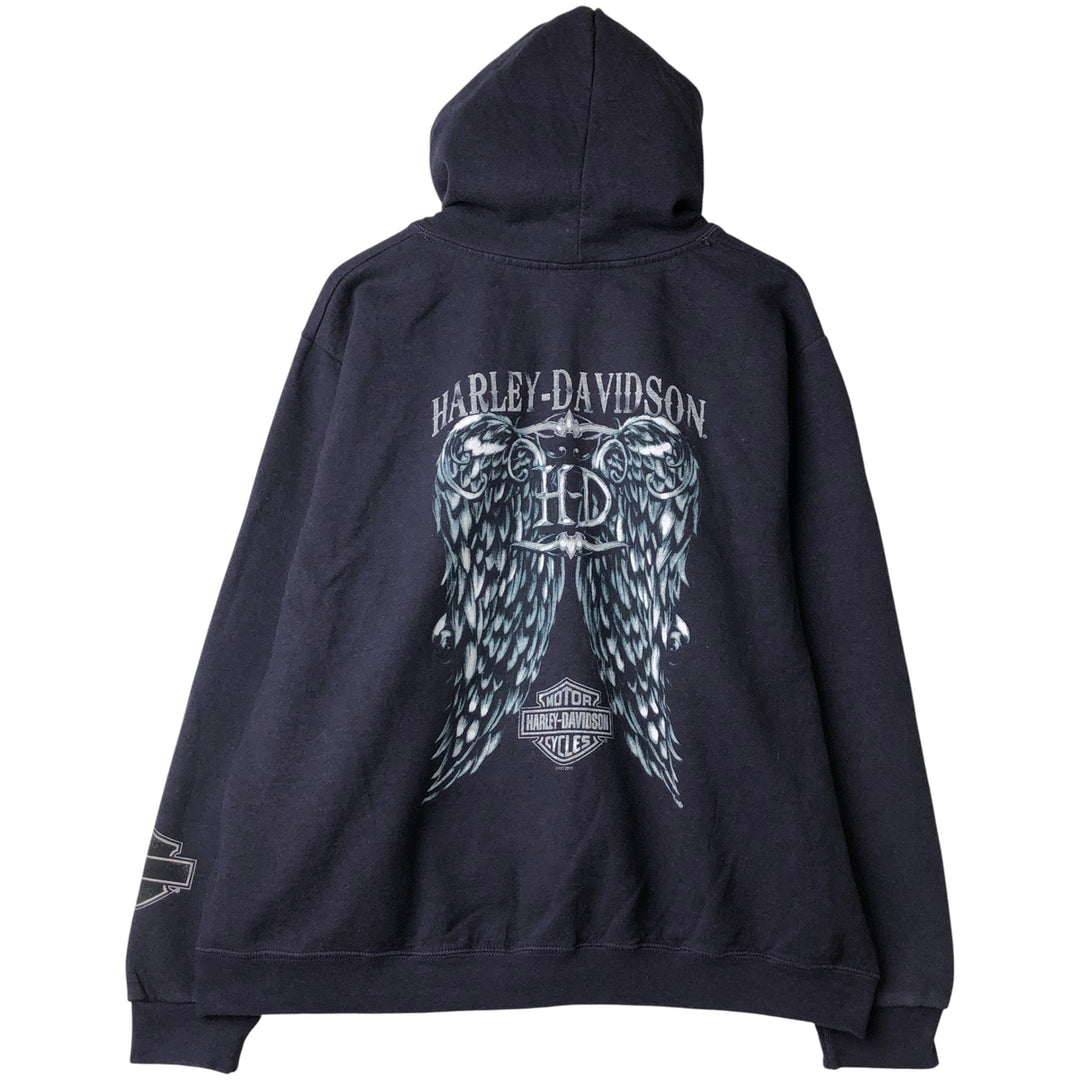 2000'S Harley-Davidson Full-Zip Hoodie, Men's XXL cotton navy blue type Vintage Second Hand