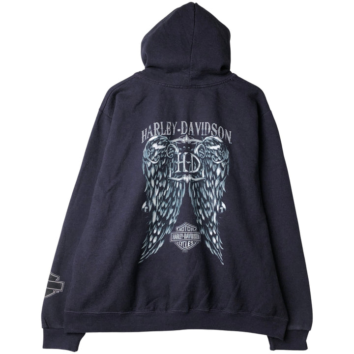 2000'S Harley-Davidson Full-Zip Hoodie, Men's XXL cotton navy blue type Vintage Second Hand