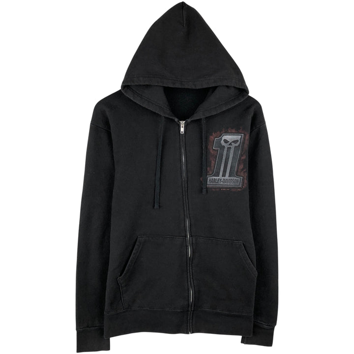 Harley-Davidson Full-Zip Hoodie, Men's Size Small cotton black type Vintage Second Hand