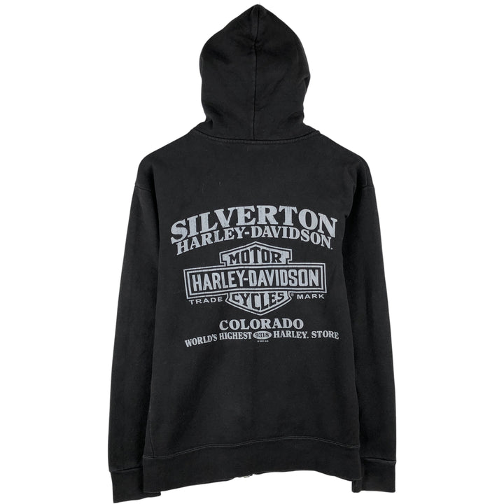 Harley-Davidson Full-Zip Hoodie, Men's Size Small cotton black type Vintage Second Hand