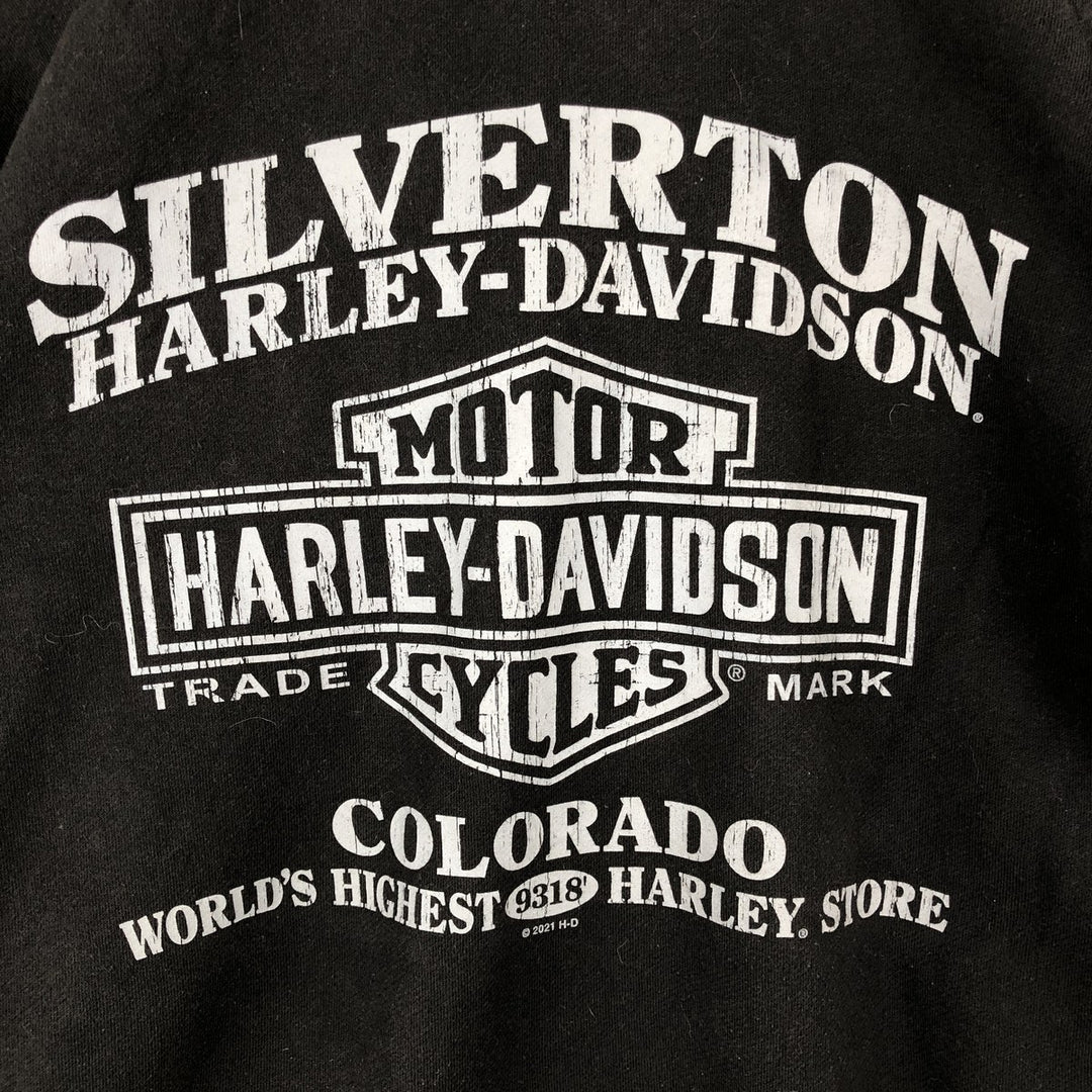 Harley-Davidson Full-Zip Hoodie, Men's Size Small cotton black type Vintage Second Hand