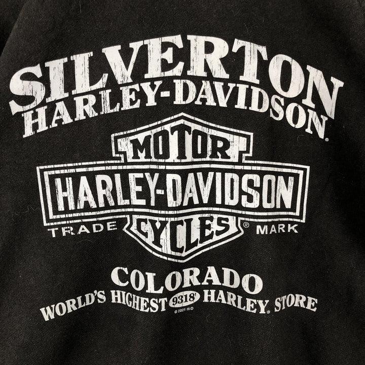 Harley-Davidson Full-Zip Hoodie, Men's Size Small cotton black type Vintage Second Hand