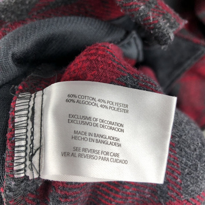 ORVIS Ombre Check Long Sleeve Heavy Flannel Check Shirt, Men's Size L cotton red type Vintage Second Hand