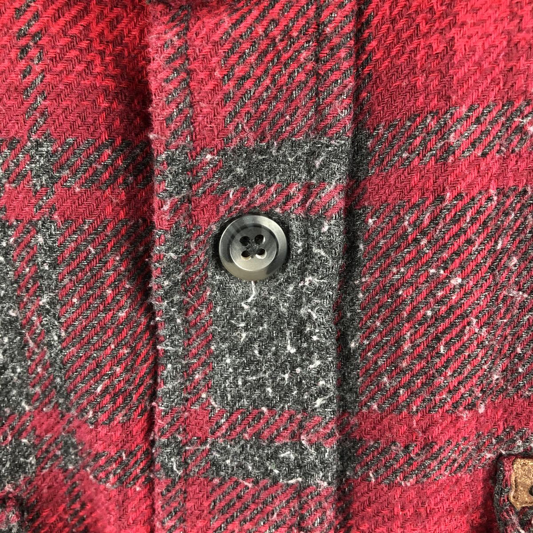 ORVIS Ombre Check Long Sleeve Heavy Flannel Check Shirt, Men's Size L cotton red type Vintage Second Hand